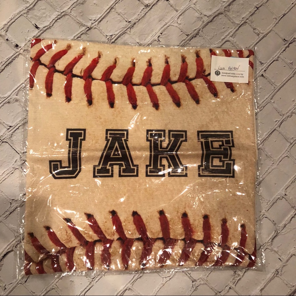 JAKE baseball accent pillow cover NWT